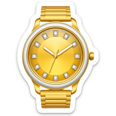 Crea un reloj de oro amarillo con muchos diamantes, sin la cara de fondo sticker