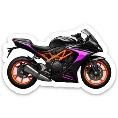 Supersport motorcycle in neon colors sticker