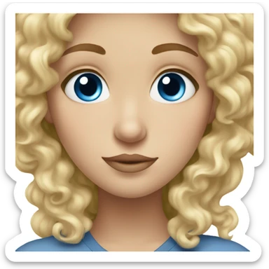 polish White girl (blue eyes and curly blonde hair) with lazy eye sticker