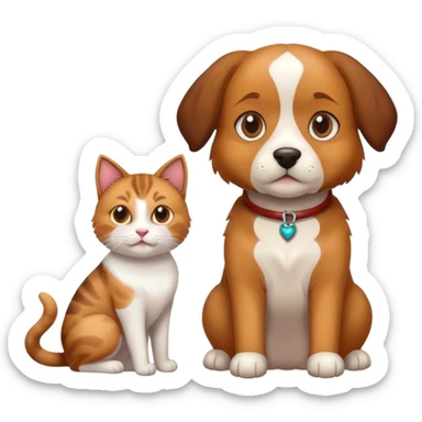 Hund mit Katze  sticker