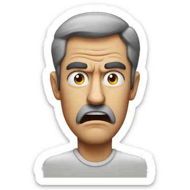 an angry european man sticker