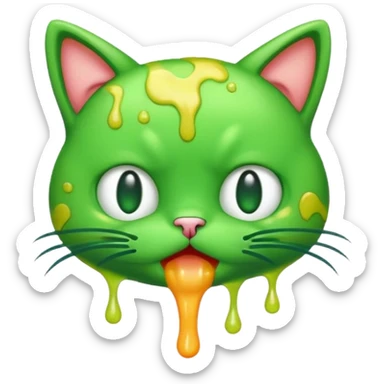 an emoji that vomits. But it's a cat that vomits sticker