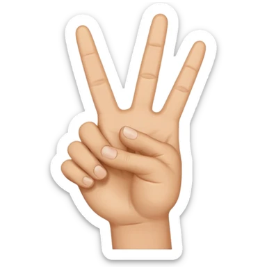 peace sign emoji hand sticker