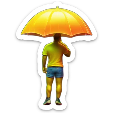 Juicy booty neon sign style man rain sticker