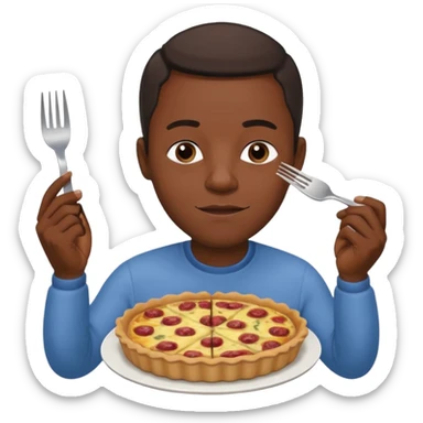 Black man eating a quiche Lorraine sticker