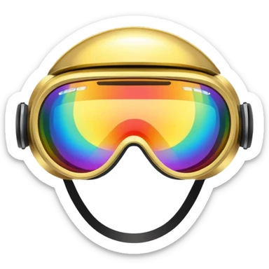 gold simulation rainbow visor goggles sticker