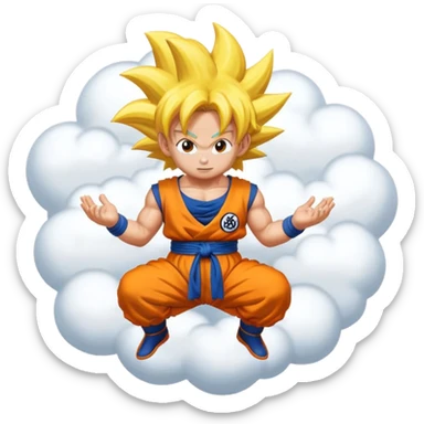 Emoji de la nube voladora de Goku, solo quiero la nube, amarilla sticker