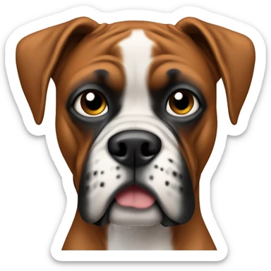 Boxer dog with boxer gloves on sticker