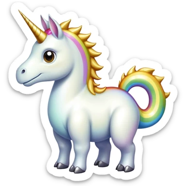Crea un dinosaurio unicornio  sticker