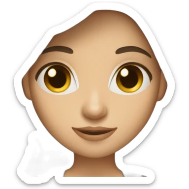 Interior designer bale girl with long dark brown hair hat sticker