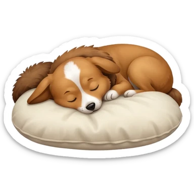 Dog sleeping on a pillow sticker