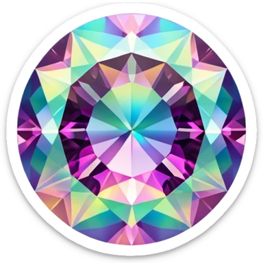 round mystic topaz holographic gem sticker