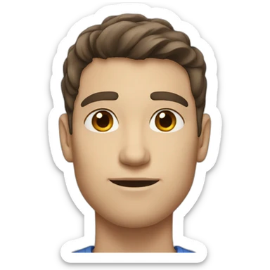 guy with brown hair and bluish-gray eyes sticker