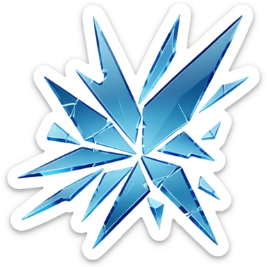 3D render of Broken Glass Shards, forensic investigation aesthetic, sterile clinical lighting, cool blue undertones, sharp high-contrast details, professional clean look. sticker