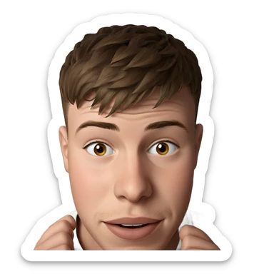 smiling boy with brown hair sticker