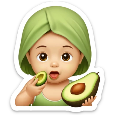Bengali baby eating avocado  sticker