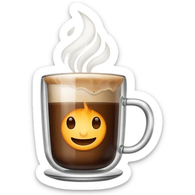 hot coffee in glass sticker