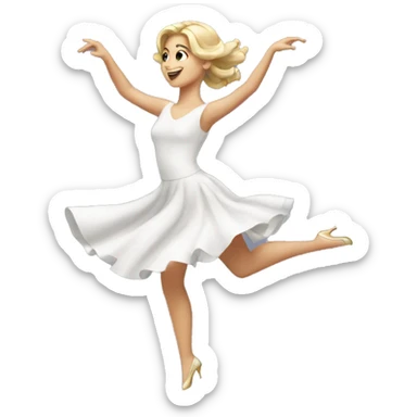elegant white girl dancing sticker