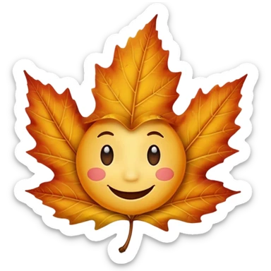 Make the background transparent and have a fall leaf with a face that is saying yes or holding a sign saying yes sticker