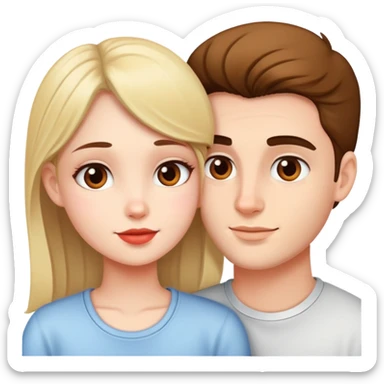 Girl in love with boyfriend sticker