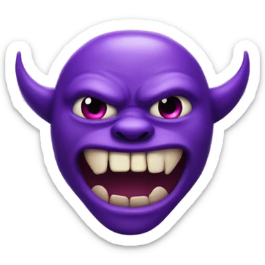 purple demon emoji with tongue sticking out  sticker