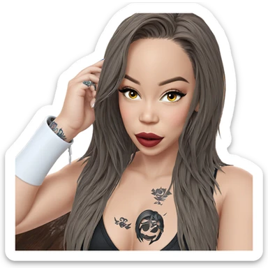 mysterious girl with tattoos sticker