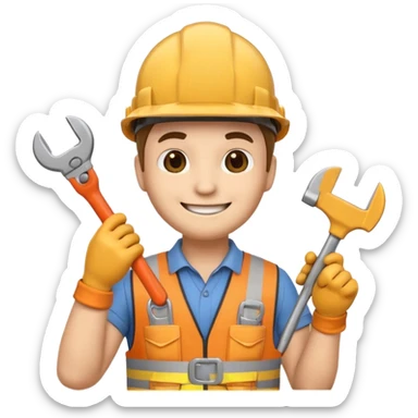 hazme un emoji estilo apple que sea constructor de una empresa sticker