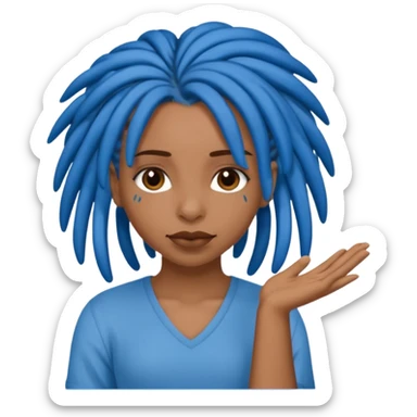 brown girl with blue locs saying fuck you sticker