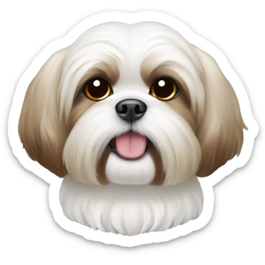 Shih tzu dog that’s white and light brown on the ears  sticker