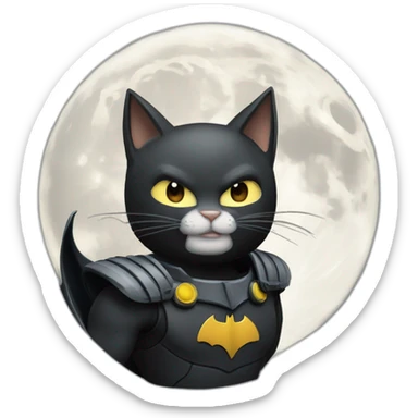 Moon-cat-funny-Batman sticker