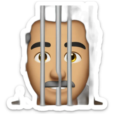 Man behind bars in jail sticker