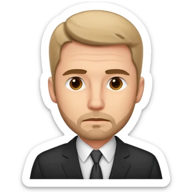 Tired caucasian male business man sticker