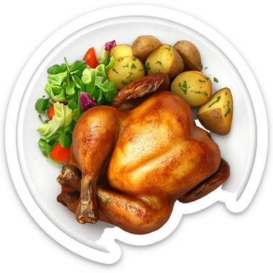 Chicken potato and salad sticker