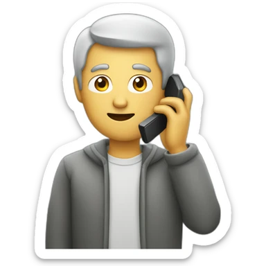 A man talks to his mobile phone sideways sticker