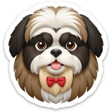 Black and white shih tzu sticker