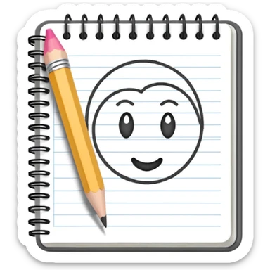 a pencil drawing in a notebook  sticker