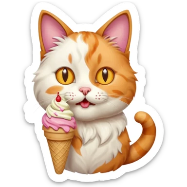 Ice cream eating a cat sticker