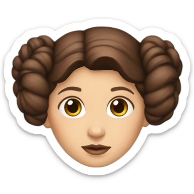 emoji with princess leia custom sticker