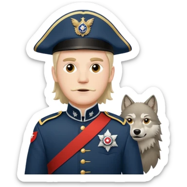 Loyalist Patrick Ferguson at the Revolutionary war Battle of Kings Mountain, with Wolves around him. sticker