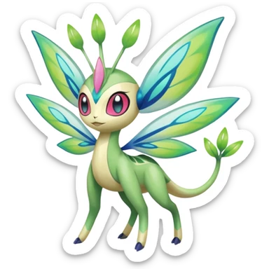 Faerie-Mezprit-Celebi-Meloetta-Palkia-Pokémon, full body sticker