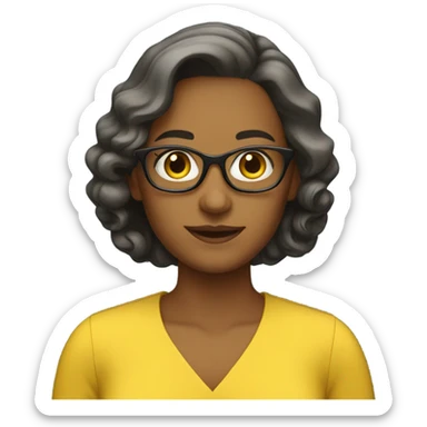 Teacher wearing a yellow dress  sticker