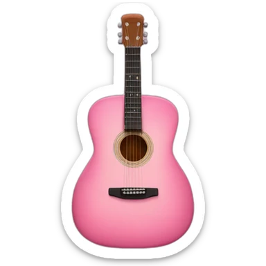 Pink Acoustic guitar sticker