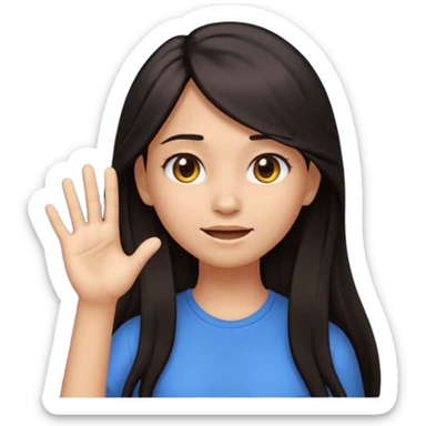 Animated girl dark long hair emoji tapping right side of the head with her hand with duh facial expression  sticker