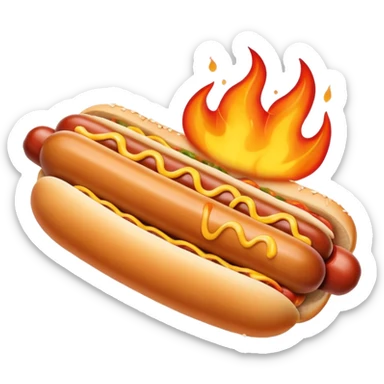 Hand Holding a Flaming Hotdog sticker