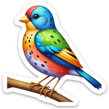 cute colorful songbird sticker