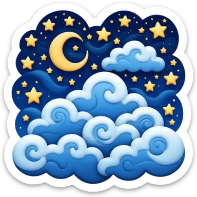 starry night sky, dreams sticker