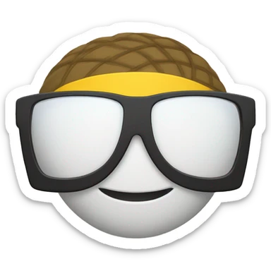 Beach volleyball player with upside down glasses sticker