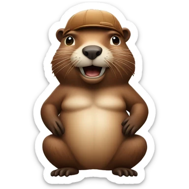 Beaver with a beautiful torso sticker