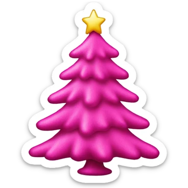 Hot pink Christmas tree  sticker
