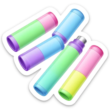 Light blue, light pink, light green and light purple highlighters sticker